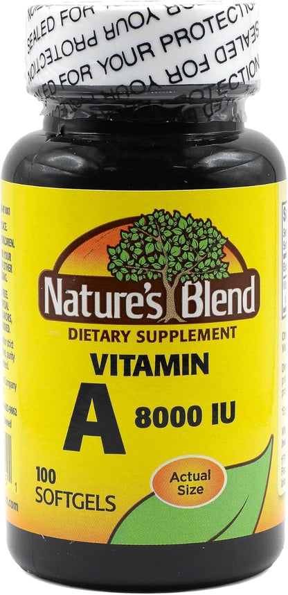 Nature's Blend Vitamina A 8000 UI - 100 – Mantenimiento de la visión normal: La vitamina A es fundamental para la – Image 1
