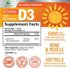 Vitamina D3 5000 IU (125 mcg) - 60 Cápsulas Blandas - Nature's Peak