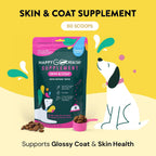 Happy Go Healthy Probióticos para Perros - Suplemento para la Piel y el Pelaje - 60 porciones
