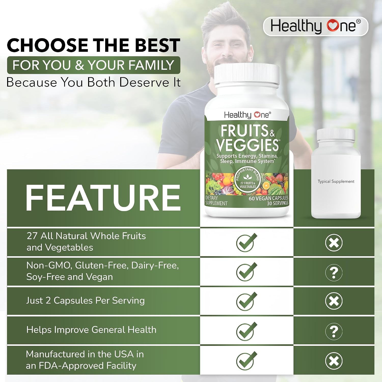 Fruits & Veggies Formula - 27 Frutas y Verduras Enteras Ecológicas - 60 Cápsulas (30 Días)