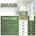 Healthy One Fruits & Veggies Formula - 27 Alimentos Integrales Ecológicos - 120 Cápsulas
