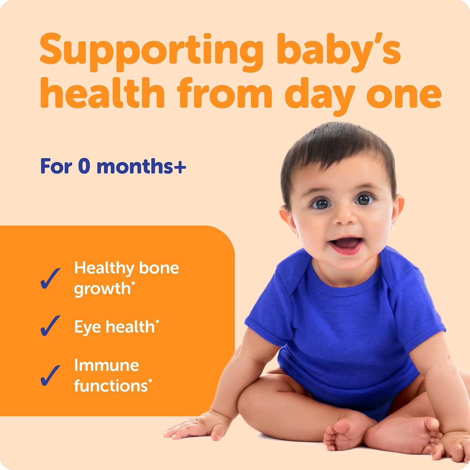 Ddrops® Baby Orgánico Gotas de Vitaminas A y D para Bebés, 60 Gotas