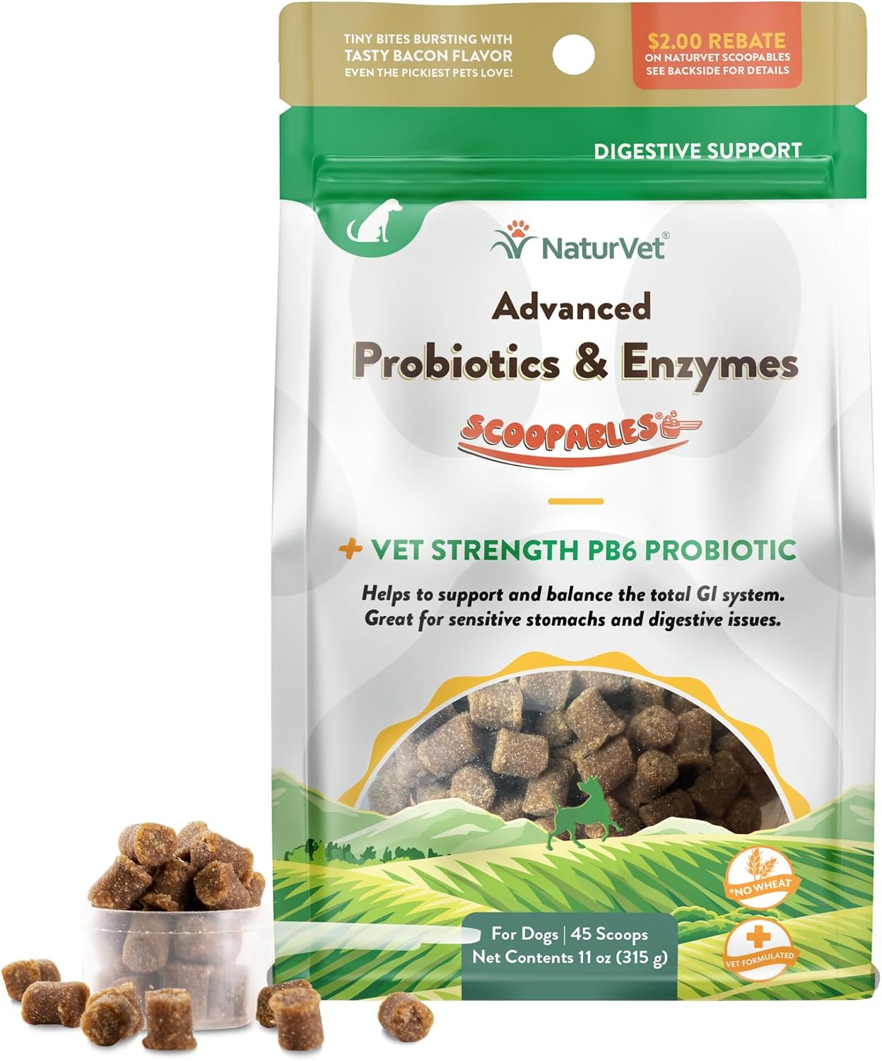 NaturVet Enzimas Digestivas y Probióticos - 90 Masticables para Perros
