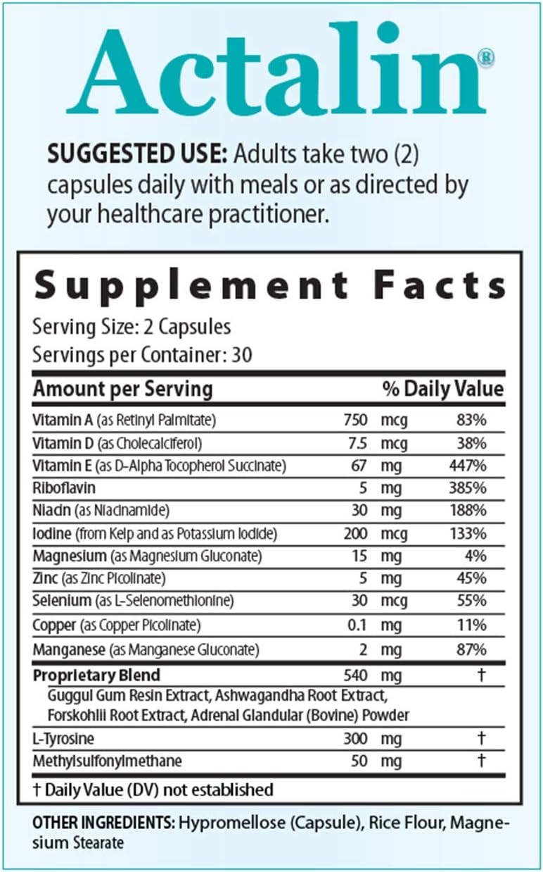 Actalin Suplemento Tiroideo (30 Días) – Medix Select