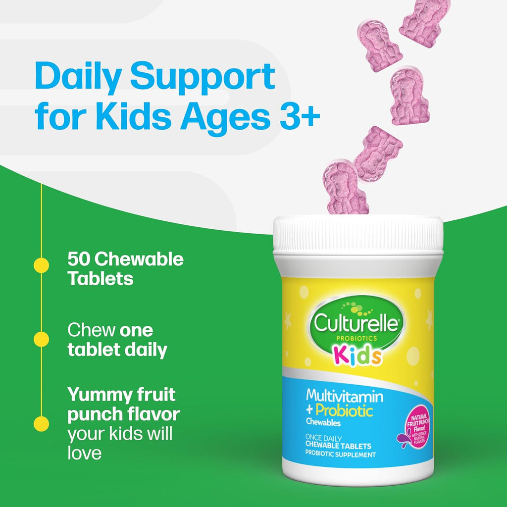 Culturelle Kids Complete Multivitamínico + Probiótico para Niños (90 comprimidos)