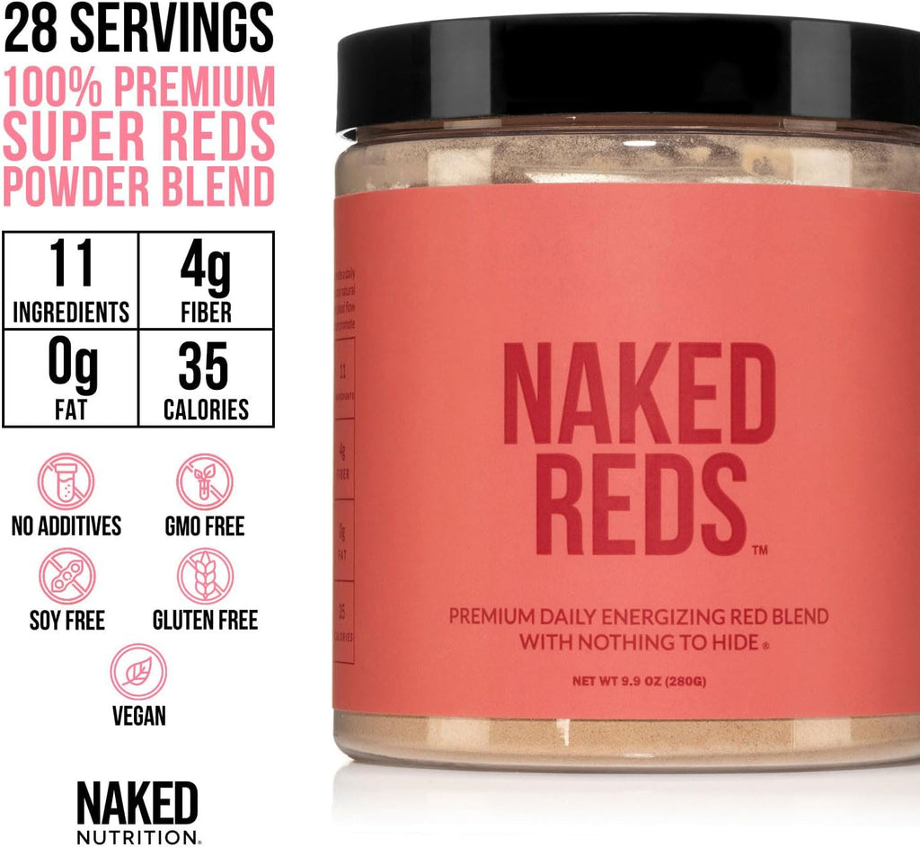 NAKED Reds Superfood Powder - Mezcla de Frutas Rojas, 28 porciones