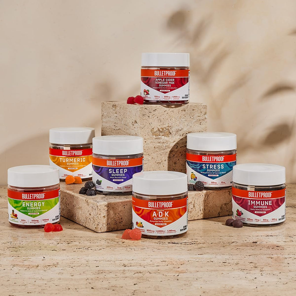 Bulletproof Gominolas Sin Azúcar de Vitaminas A+D+K, Sabor Naranja Fresa, 60 unidades