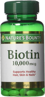 Nature's Bounty Biotina 10.000 mcg, Cápsulas Blandas de Liberación Rápida, 120 por Envase (Paquete de 3)