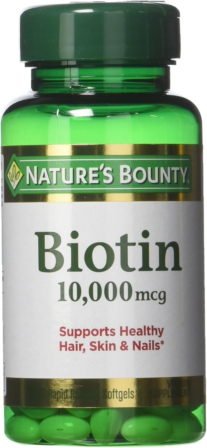 Nature's Bounty Biotina 10.000 mcg, Cápsulas Blandas de Liberación Rápida, 120 por Envase (Paquete de 3)