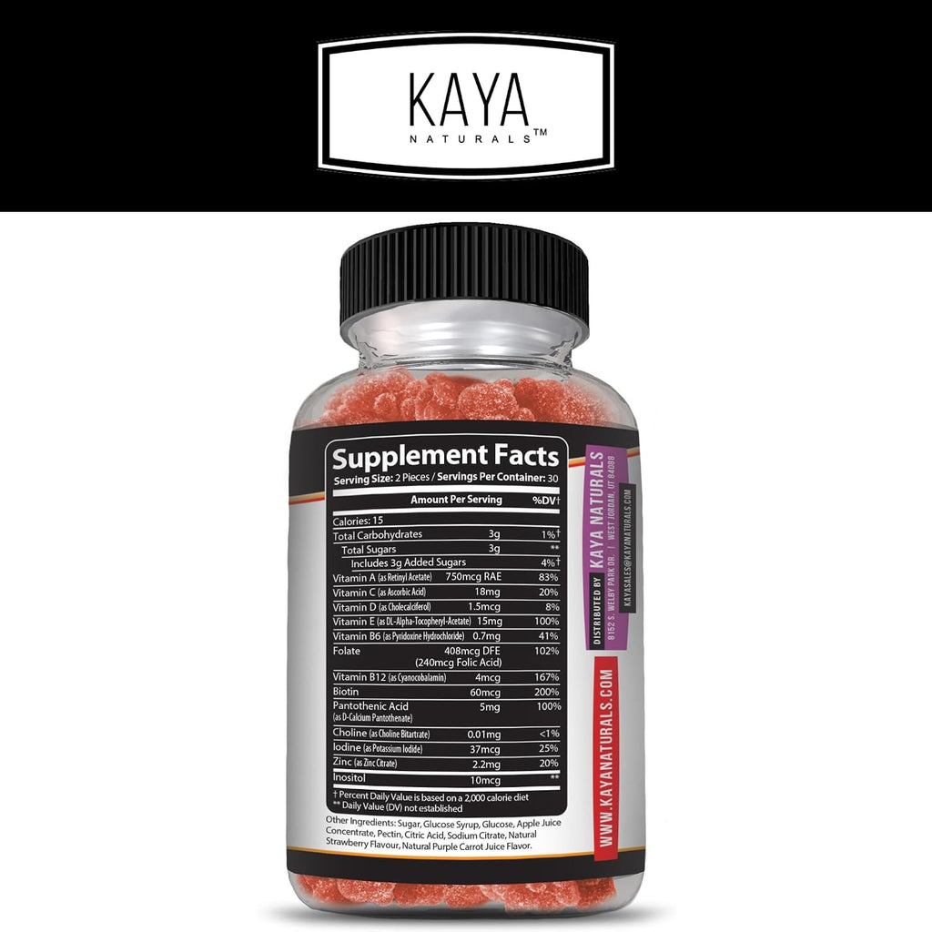 Kaya Naturals Adult Multi Vitamin Gummy - 60 Gominolas Multivitamínicas para Adultos