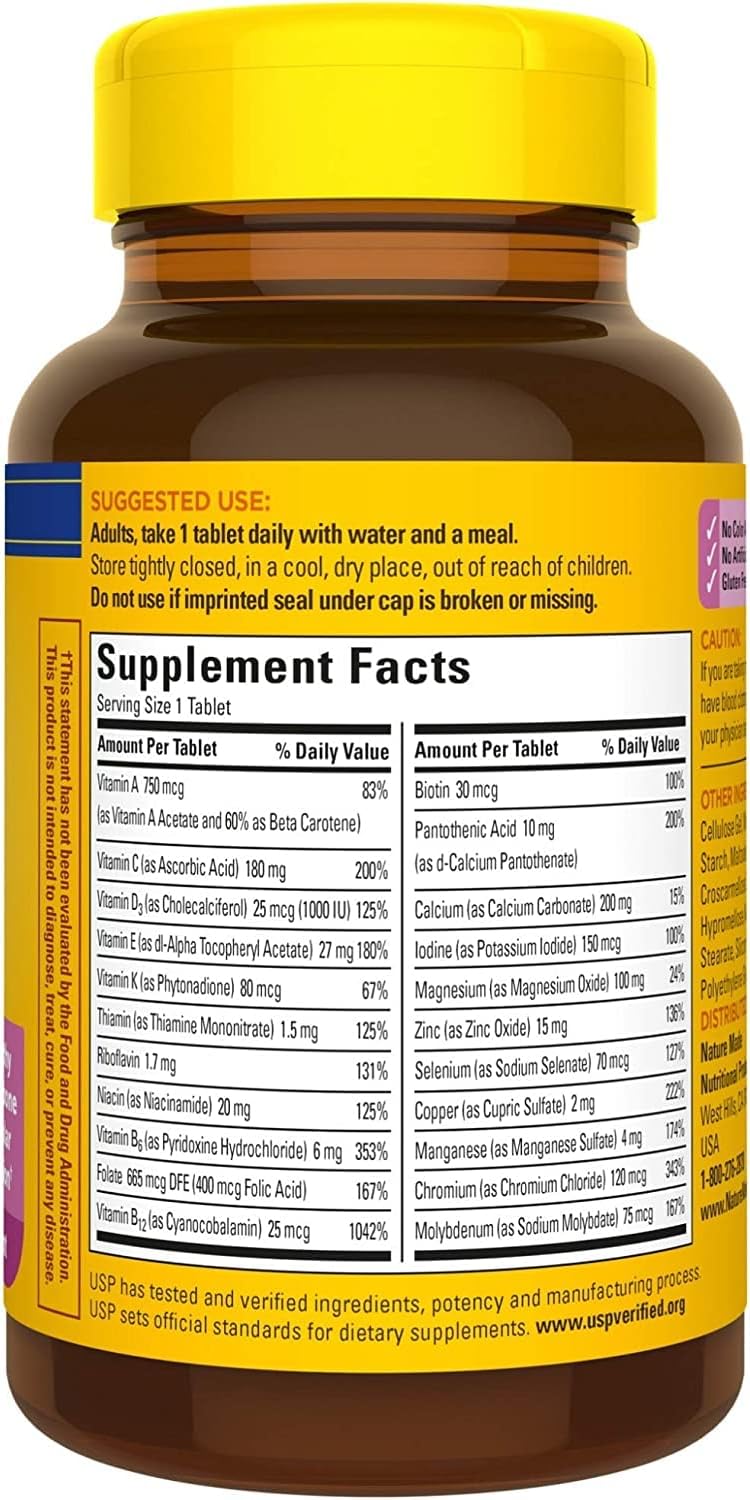 Nature Made Multi for Her 50+ - Multivitamínico para Mujeres Mayores de 50 Años - 360 Comprimidos (4 Botellas de 90)