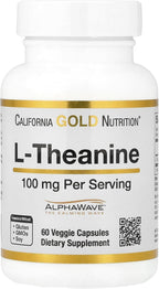 California Gold Nutrition L-Theanine con AlphaWave® 100 mg, 60 Cápsulas Vegetales