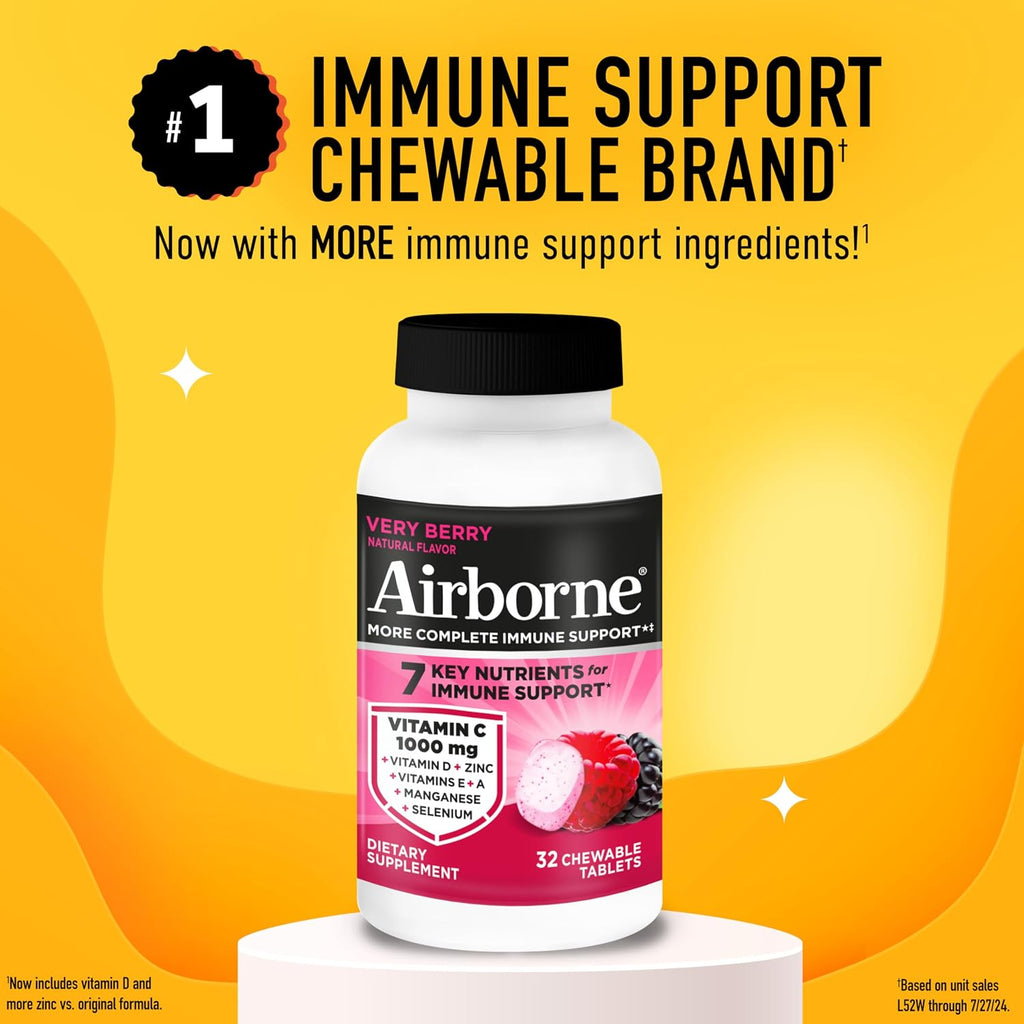 Airborne Very Berry Comprimidos Masticables, 32 unidades