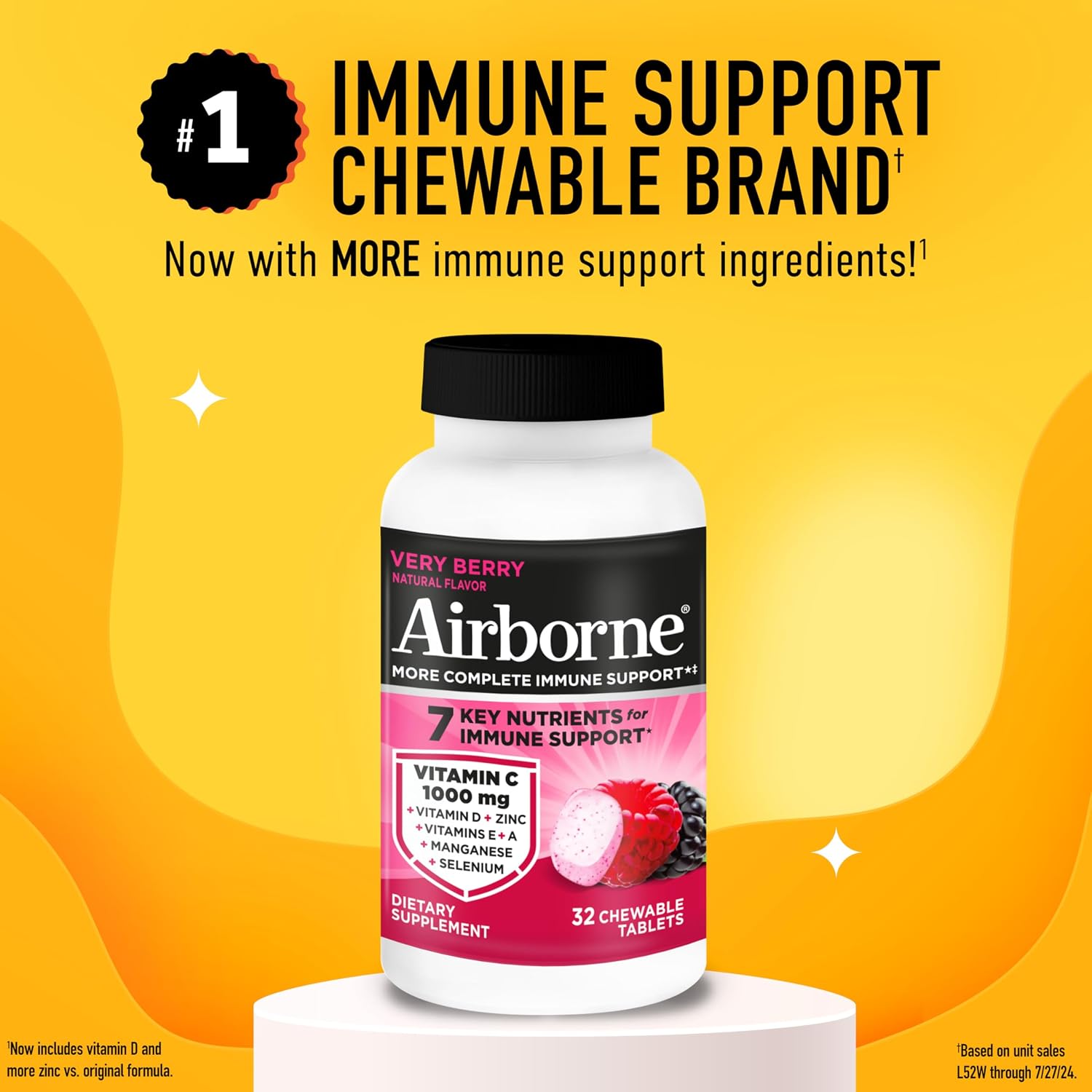 Airborne Very Berry Comprimidos Masticables, 32 unidades