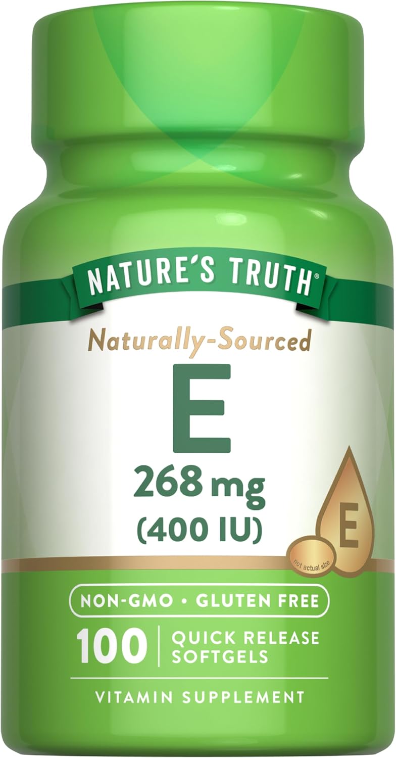 Nature's Truth Vitamin E 400 IU Softgels | 268mg | 100 Count | Non-GMO & Gluten Free Supplement – Image 1