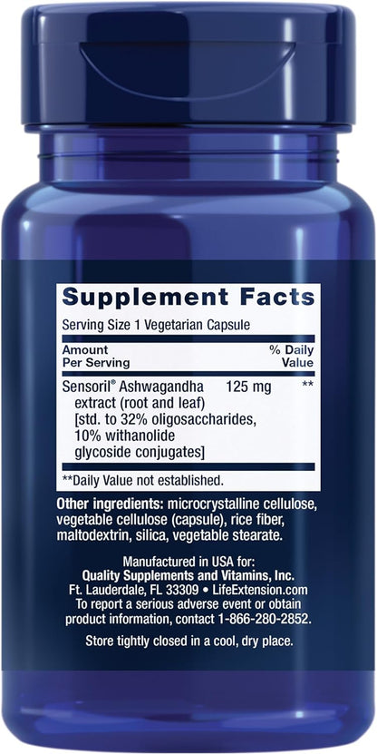 Life Extension Optimized Ashwagandha - Suplemento para el Estrés, Memoria y Concentración, 60 Cápsulas – Image 2