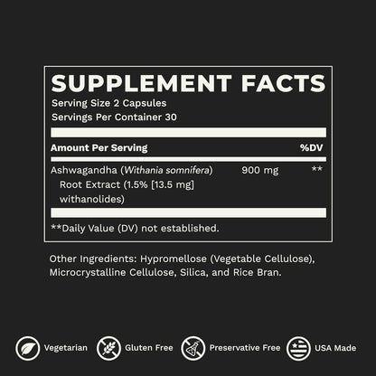 LifeSeasons Essentials Ashwagandha - Apoyo para el Estrés y el Sueño - Mente Calma y Enfocada - 900mg por 2 Cápsulas - 60 – Image 3