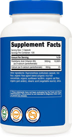 Nutricost Ácido Pantoténico (Vitamina B5) 500mg, 120 Cápsulas