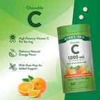 Nature's Truth Chewable Vitamin C with Rose Hips | 1000 mg | 60 Tablets | Vegan, Non-GMO and Gluten-Free