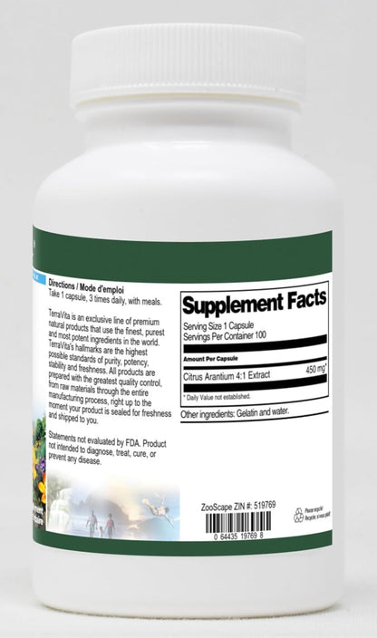 Citrus Arantium 4:1 - 450 mg (100 Cápsulas) – Image 2