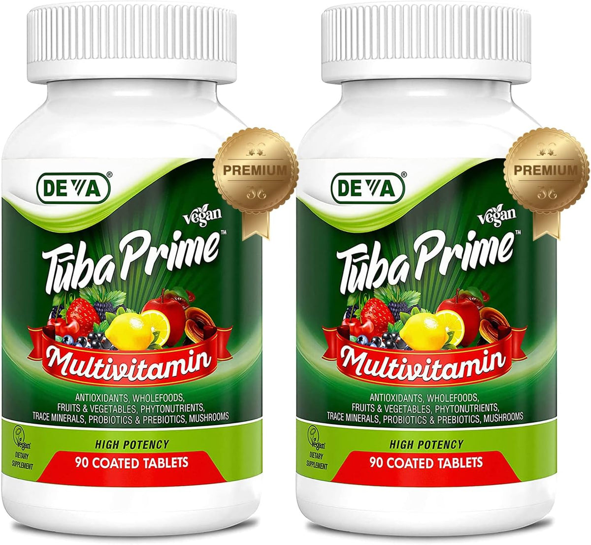 DEVA Tuba Prime Multivitamínico Vegano de – Verduras y hortalizas: alfalfa, brócoli, zanahoria, perejil, – Image 1