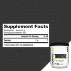 NutraBio Polvo de Taurina 500g | L-Taurina Pura Grado USP