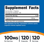 Nutricost Pregnenolone 100 mg – 120 Cápsulas (No OGM, Sin Gluten, Vegetarianas)