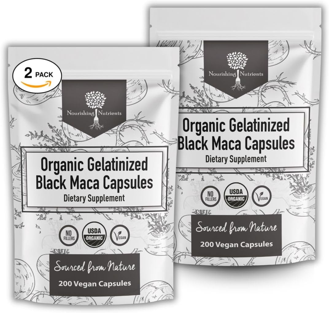 Maca Negra Gelatinizada Ecológica - 200 Cápsulas, 1000mg
