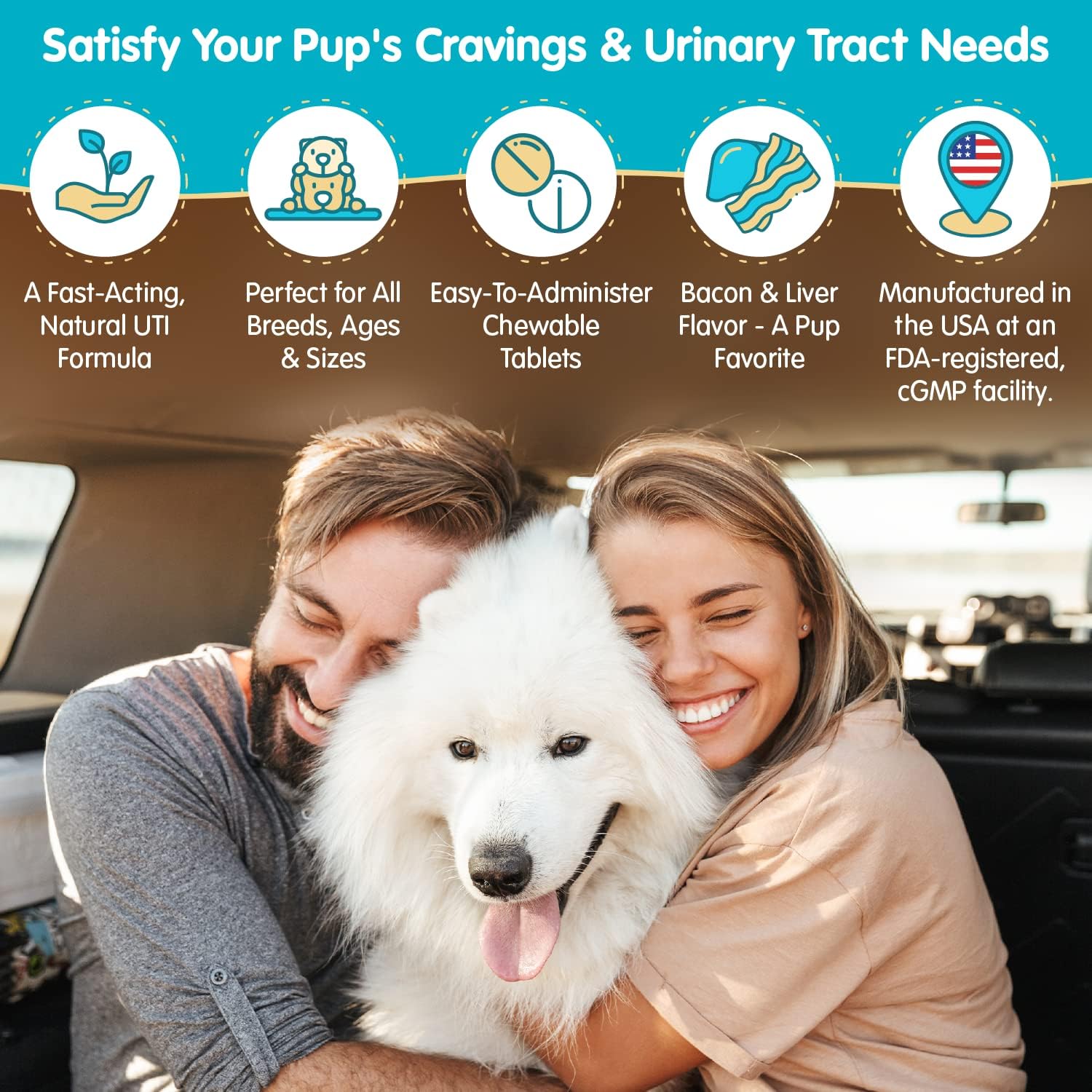 Wanderfound Pets Ultimate Cranberry – Apoyo para la vejiga e infecciones urinarias en perros – 90 comprimidos masticables sabor bacon e hígado