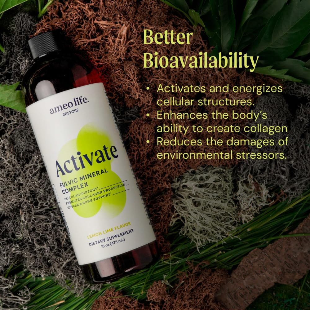 Ameo Life Complejo de Ácido Fúlvico y Minerales – Apoyo Celular, Detox y Colágeno – 473 ml