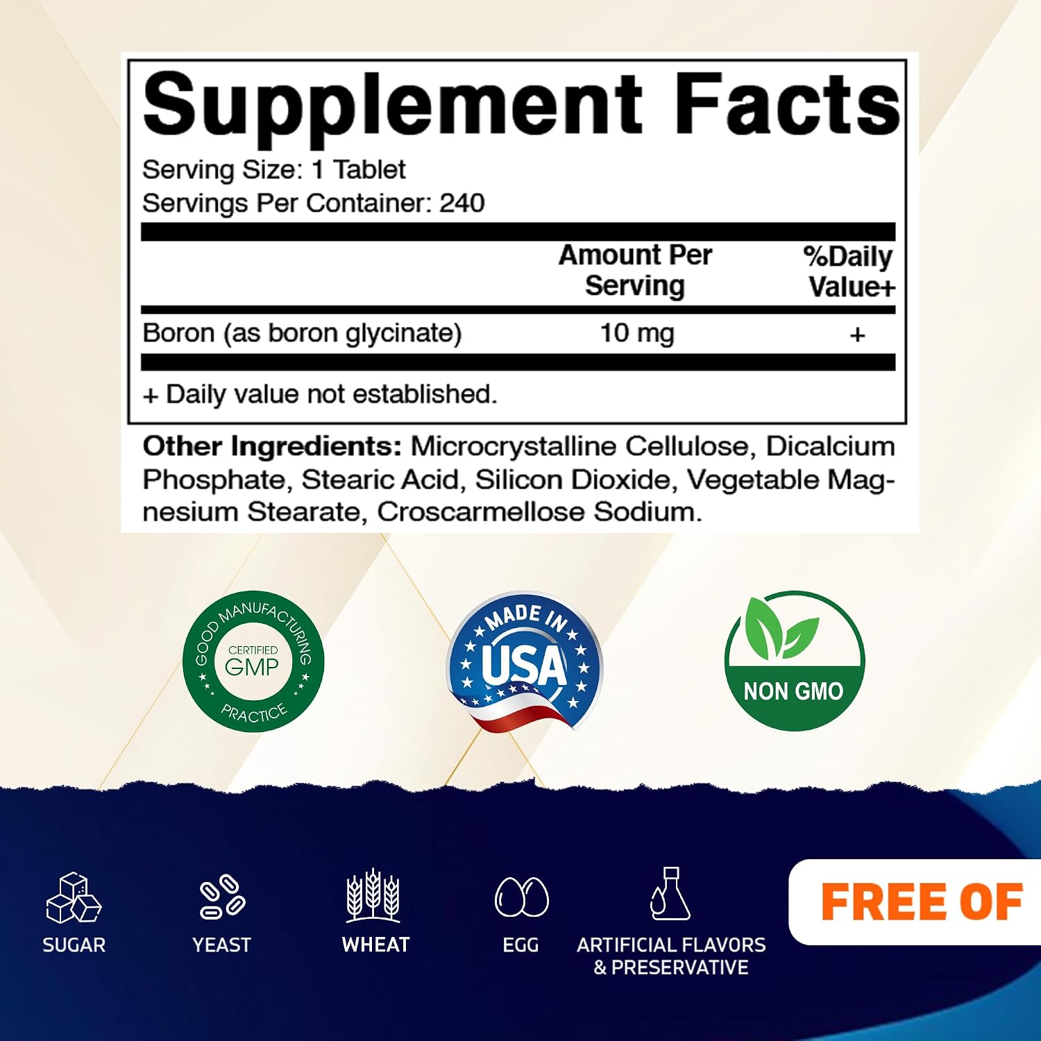Vitamatic Boro Quelado (como Glicinato) 10 mg, 240 Comprimidos