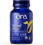 Ora Organic Vitamina D3 5000IU + K2 - Vitamina D Vegana de Líquenes y K2 de Garbanzos para la Salud Ósea, Apoyo Inmunitario y Estado de Ánimo - 30 Comprimidos Masticables