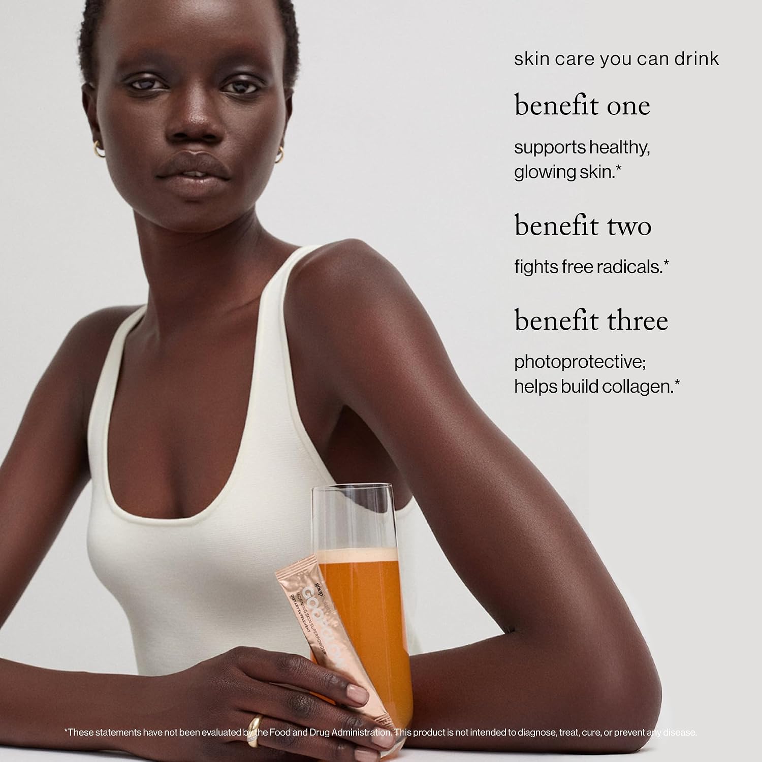 goop Beauty Morning Skin Drink Mix - Mezcla en polvo con vitaminas C y E - 30 sobres