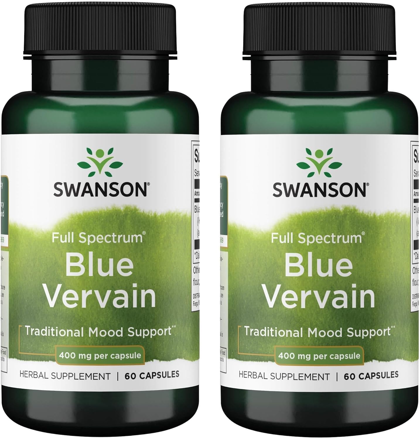 Swanson Full Spectrum Blue Vervain 400 mg - 60 Cápsulas (Pack de 2)