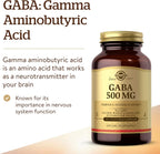 Solgar GABA 500 mg, 100 Cápsulas Vegetales