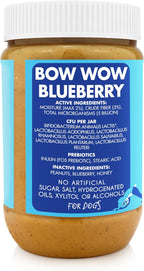 BUDDY BUDDER Bow-Wow Blueberry - Mantequilla de Cacahuete Natural con Probióticos y Prebióticos para Perros (482g)