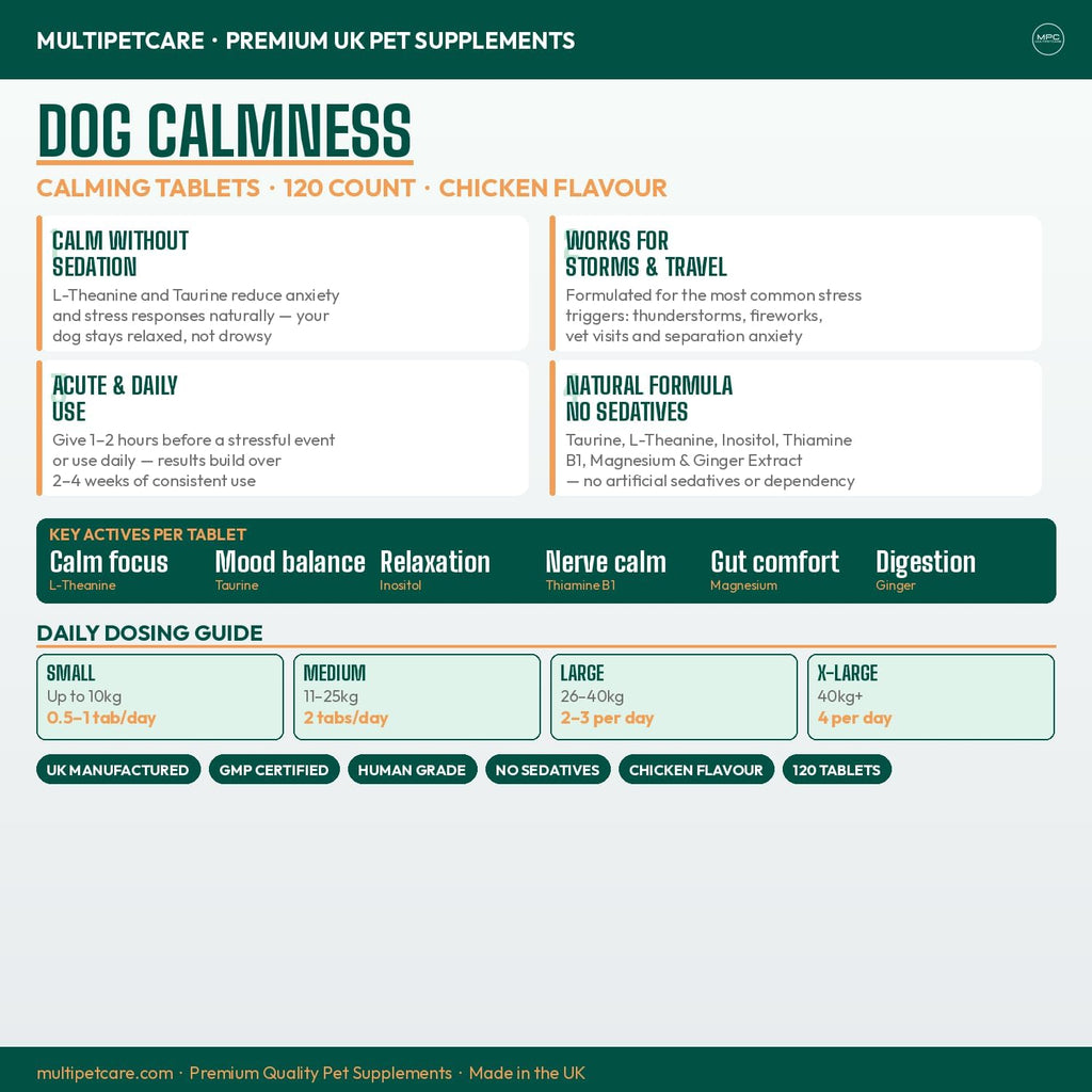 Multipetcare Calming Chews para Perros – 120 Comprimidos Sabor Pollo