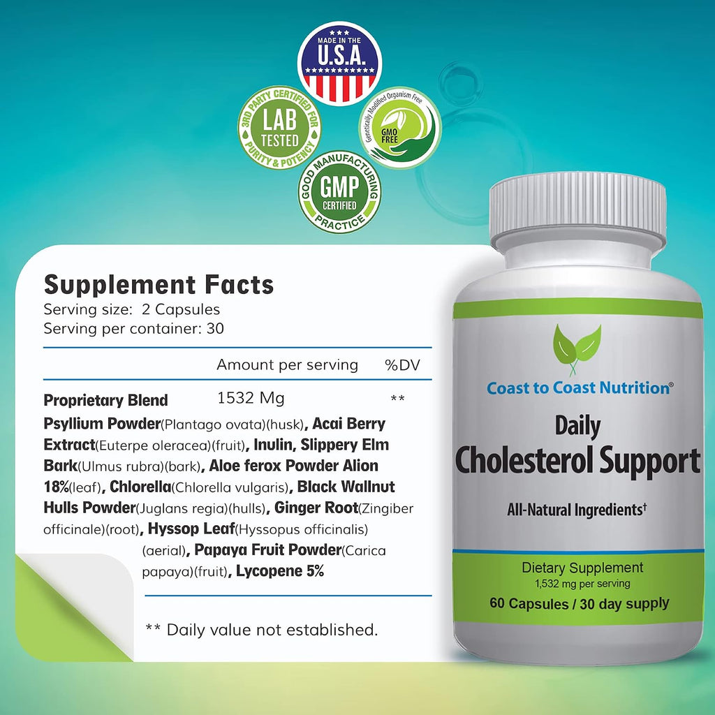 Cholesterol Support de Coast to Coast Nutrition – 60 Cápsulas