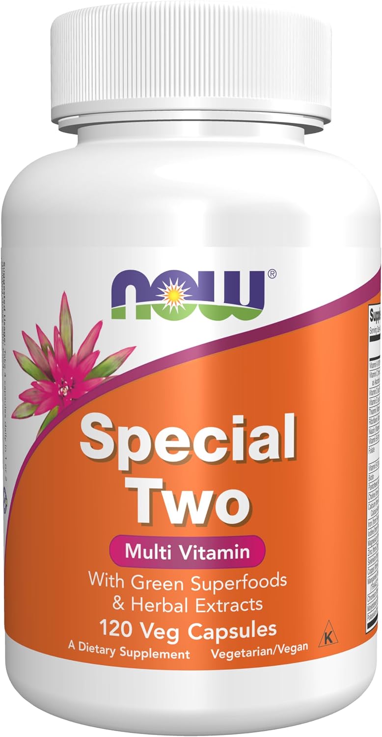 NOW Foods Special Two Multivitamínico con Superalimentos Verdes y Extractos Herbales, 120 Cápsulas Veganas