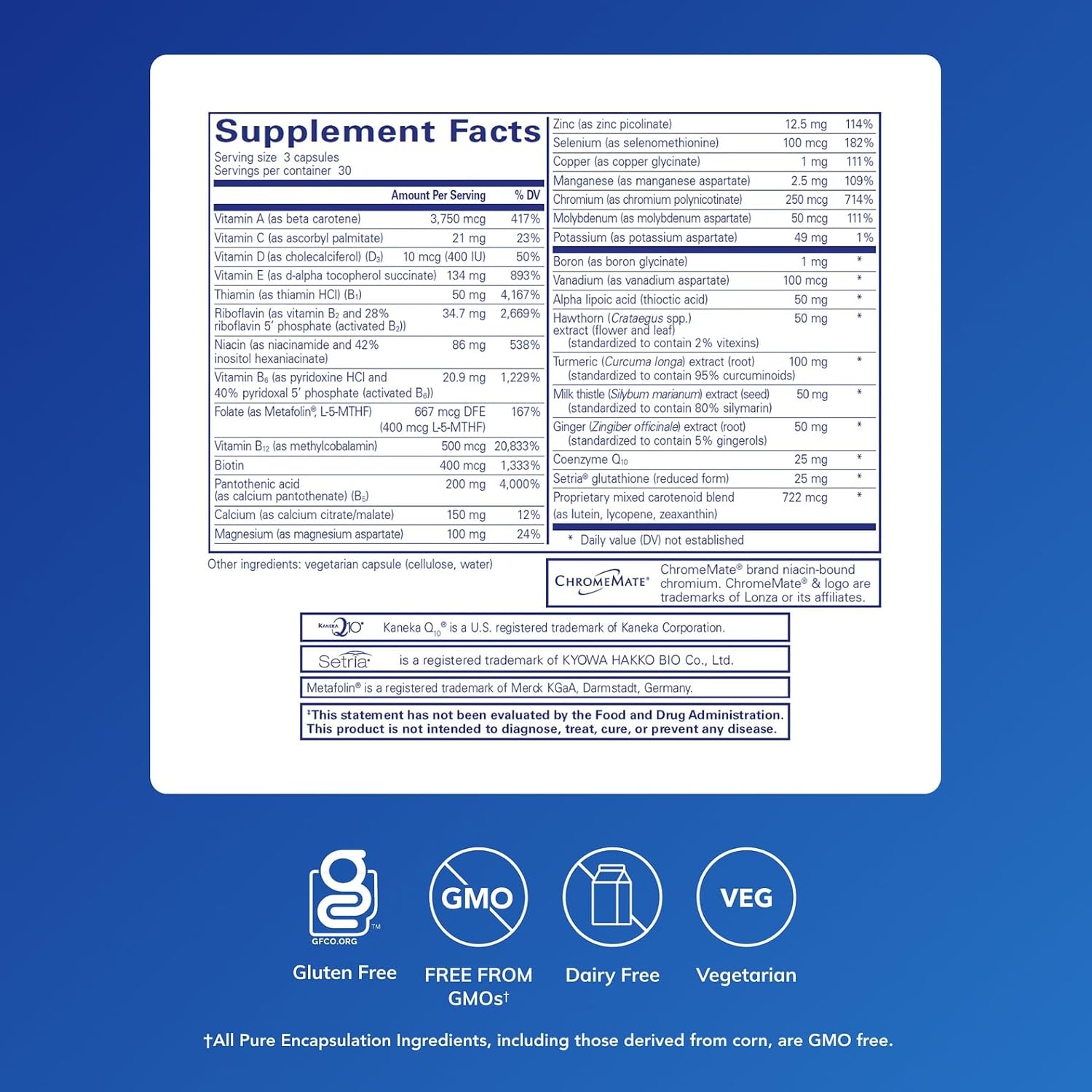 Pure Encapsulations UltraNutrient – Multivitamínico y Minerales con CoQ10, 90 Cápsulas