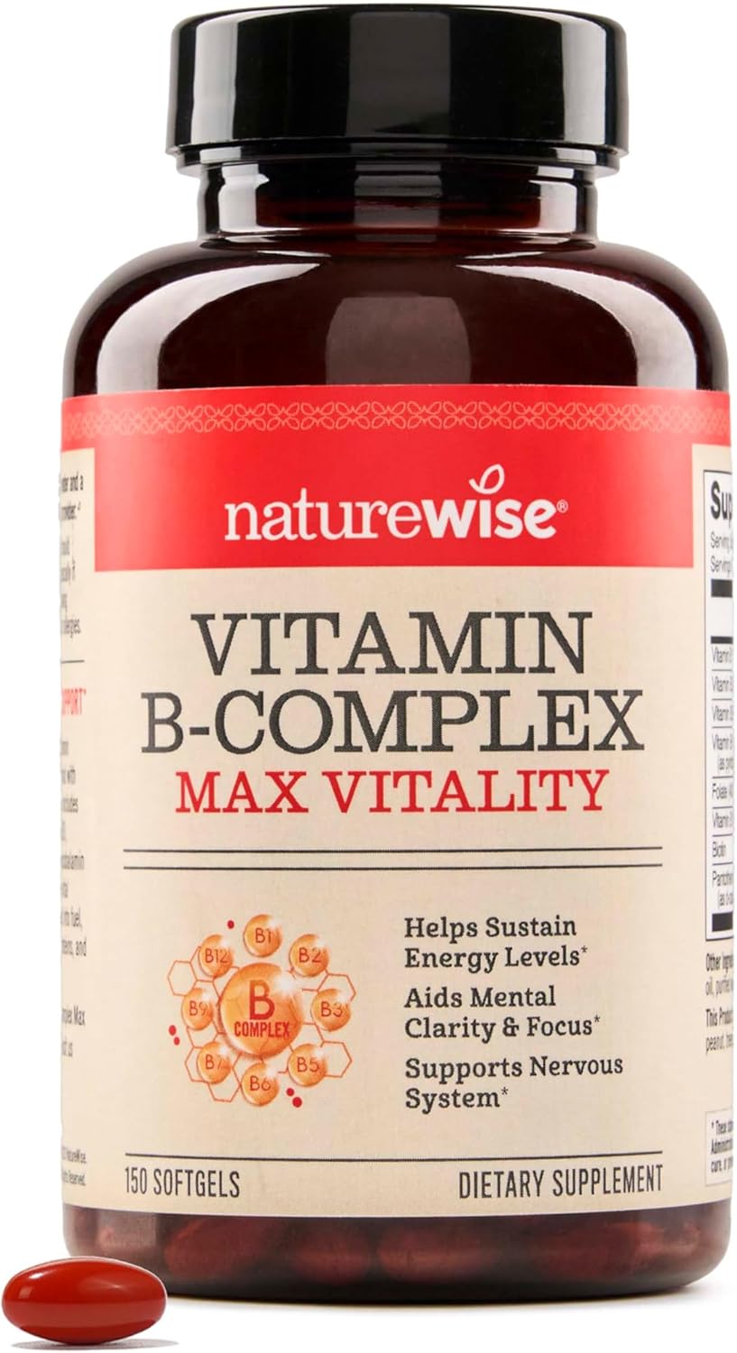 NatureWise Complejo B con Biotina y Ácido Fólico - 150 Cápsulas Blandas
