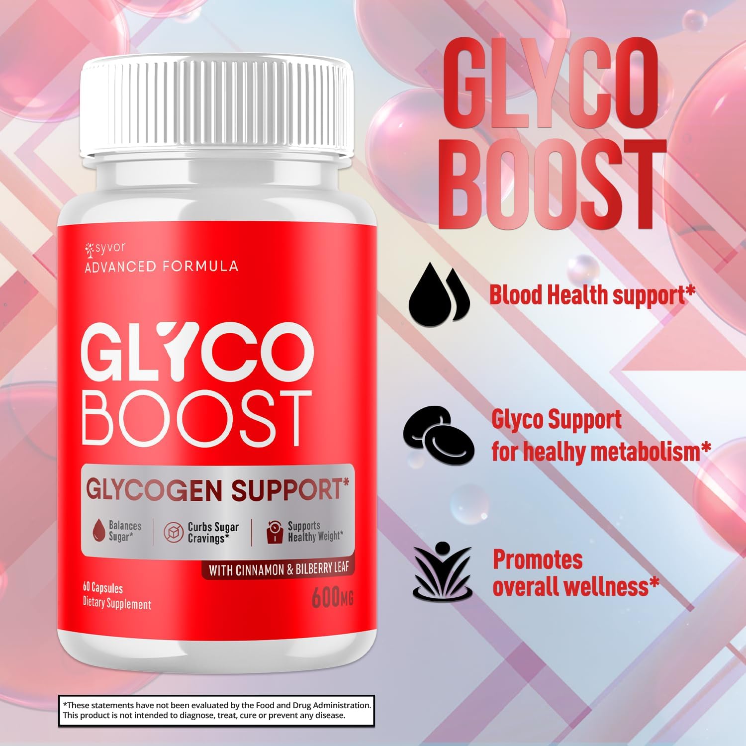 Glyco Boost Capsules, Fórmula Avanzada con Ingredientes Naturales - 5 Pack (300 Cápsulas)