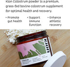 Kion Colostrum de Vaca Alimentada con Pasto | Salud Intestinal y Apoyo Inmunitario | 30 Dosis