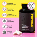 POPSTAR Labs Semen Volume Booster - Potenciador de Volumen de Semen - Salud y Fertilidad Masculina - Formulado por Médicos - Vegano - 240 Cápsulas (Suministro para 2 Meses)