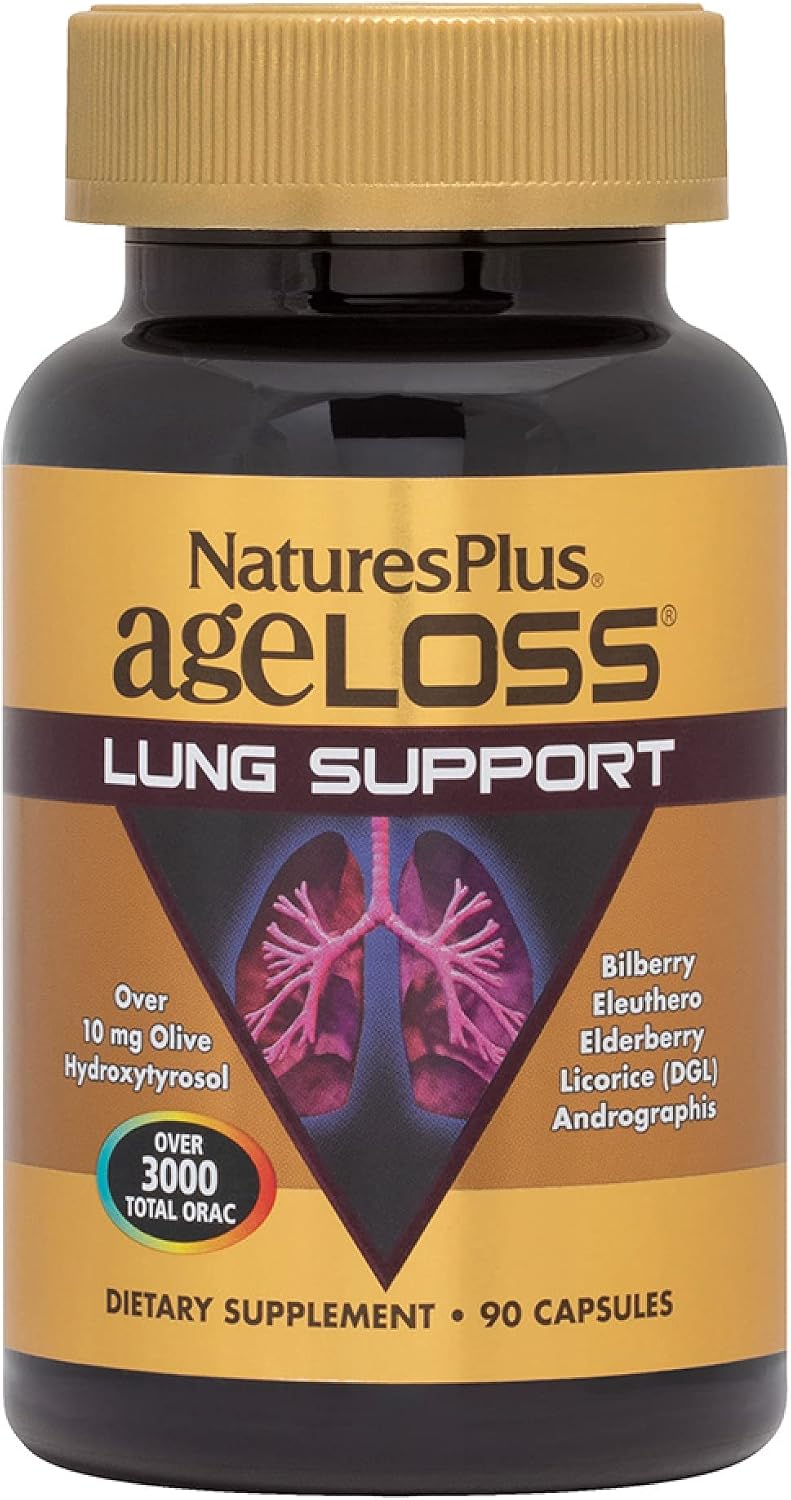 NaturesPlus AgeLoss Lung Support - 90 Capsules - Vegetarian, Gluten-Free