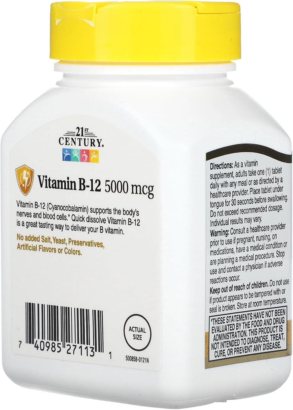 21st Century B-12 5000 mcg Comprimidos Sublinguales - 110 unidades