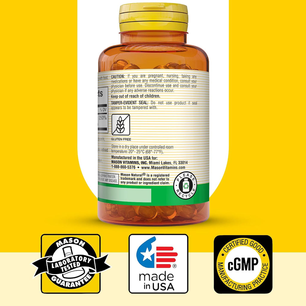 Mason Natural Vitamina D3 2.000 UI Ultra Strength - 60 Cápsulas Blandas