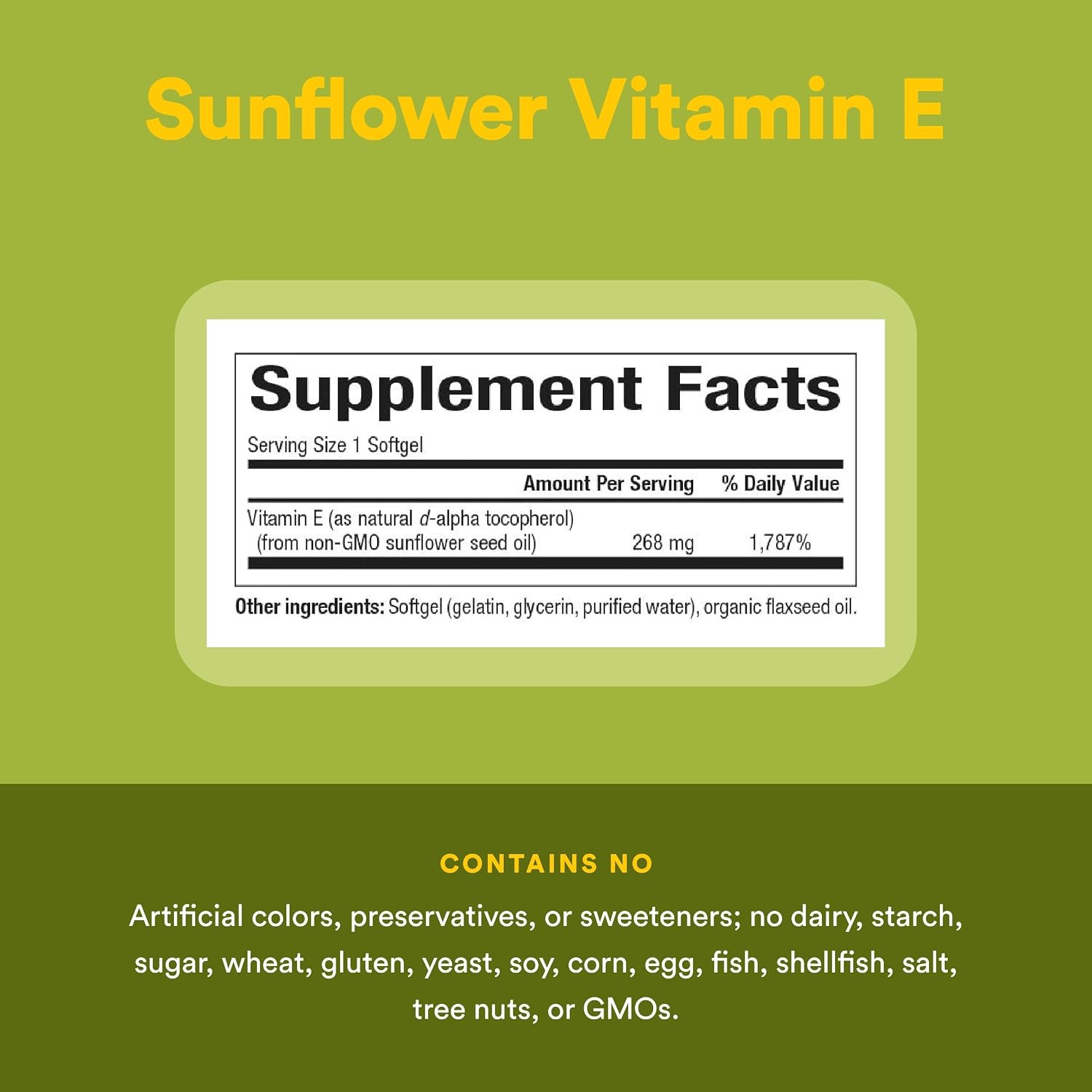 Whole Earth & Sea de Natural Factors, Vitamina E de Girasol, Suplemento Alimenticio Integral