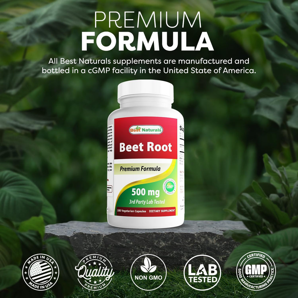 Best Naturals Beet Root Powder 500 mg, 180 Capsules