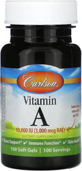 Carlson Labs Vitamina A Natural, 10,000 UI, 100 Cápsulas Blandas